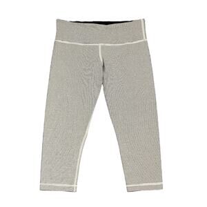 Lululemon Cropped Leggings Slate Gray/Black‎ and White Stripes Size 8